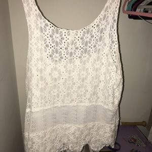 Free people white floral tank